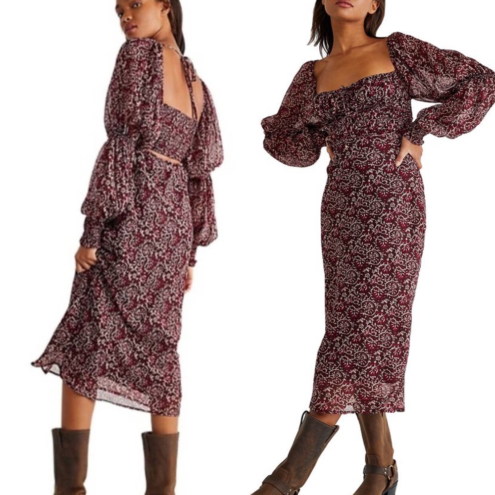 NWT free people ~ aglow ~ midi dress